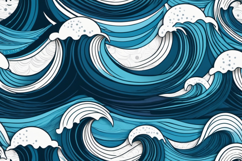 手绘海浪波浪底纹底图背景图