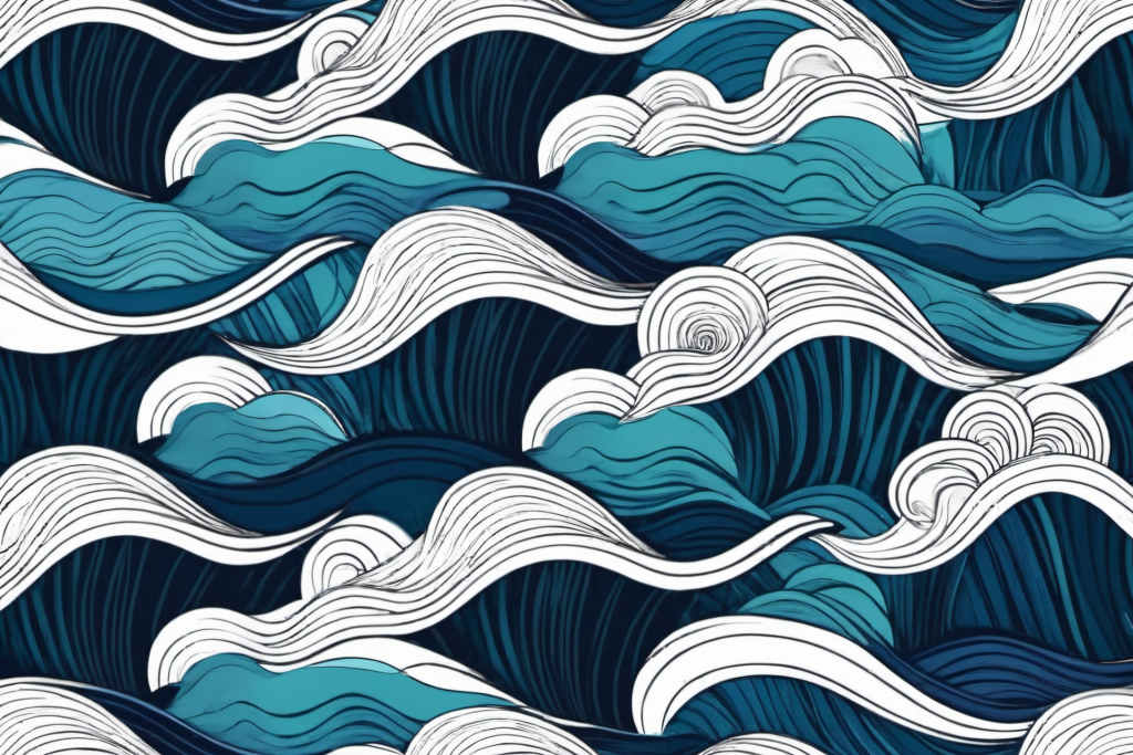 手绘海浪波浪底纹底图背景图