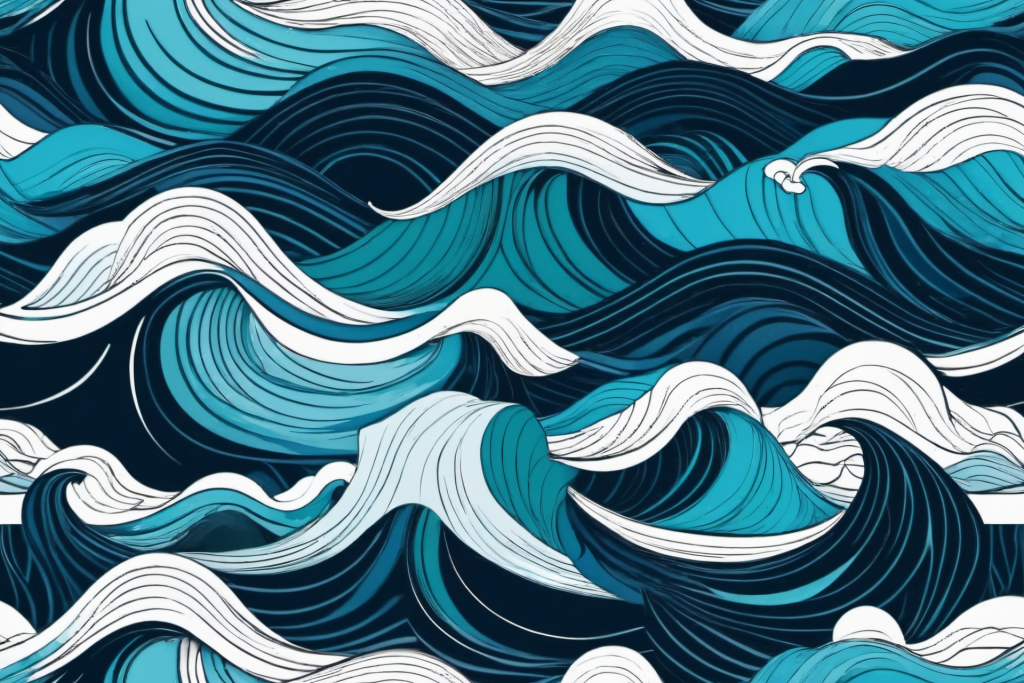 手绘海浪波浪底纹底图背景图