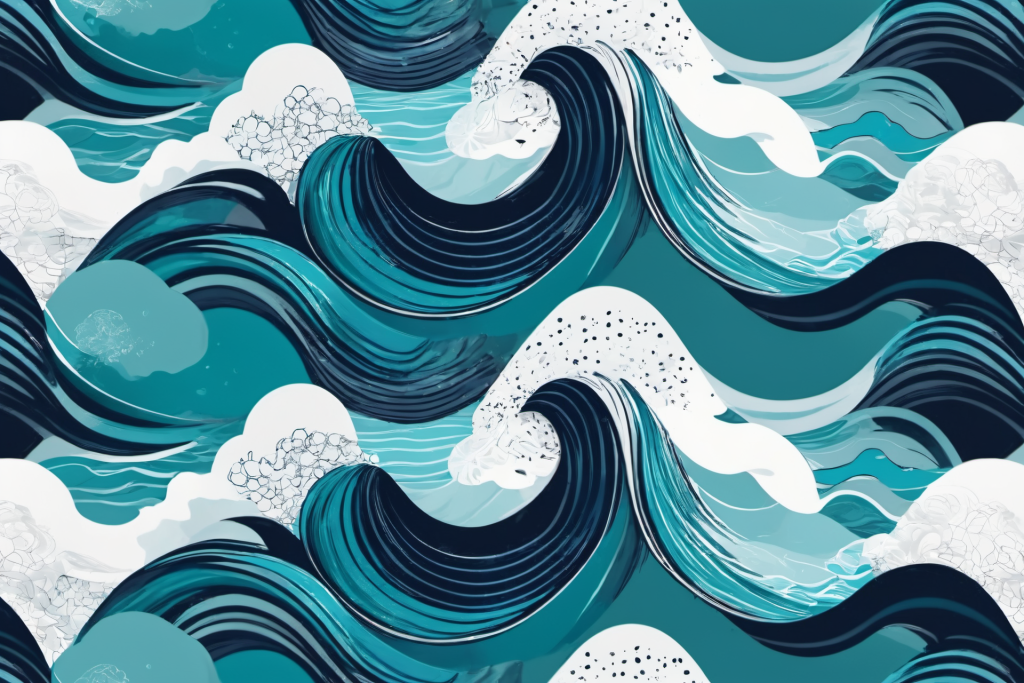 手绘海浪波浪底纹底图背景图