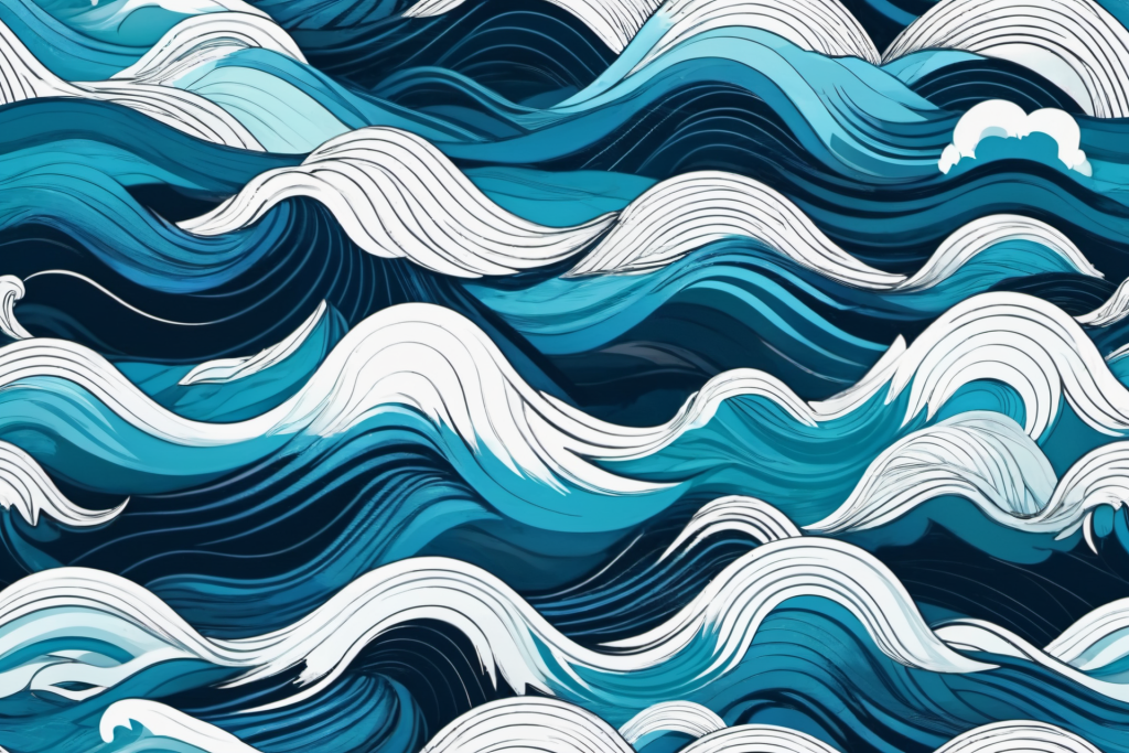 手绘海浪波浪底纹底图背景图