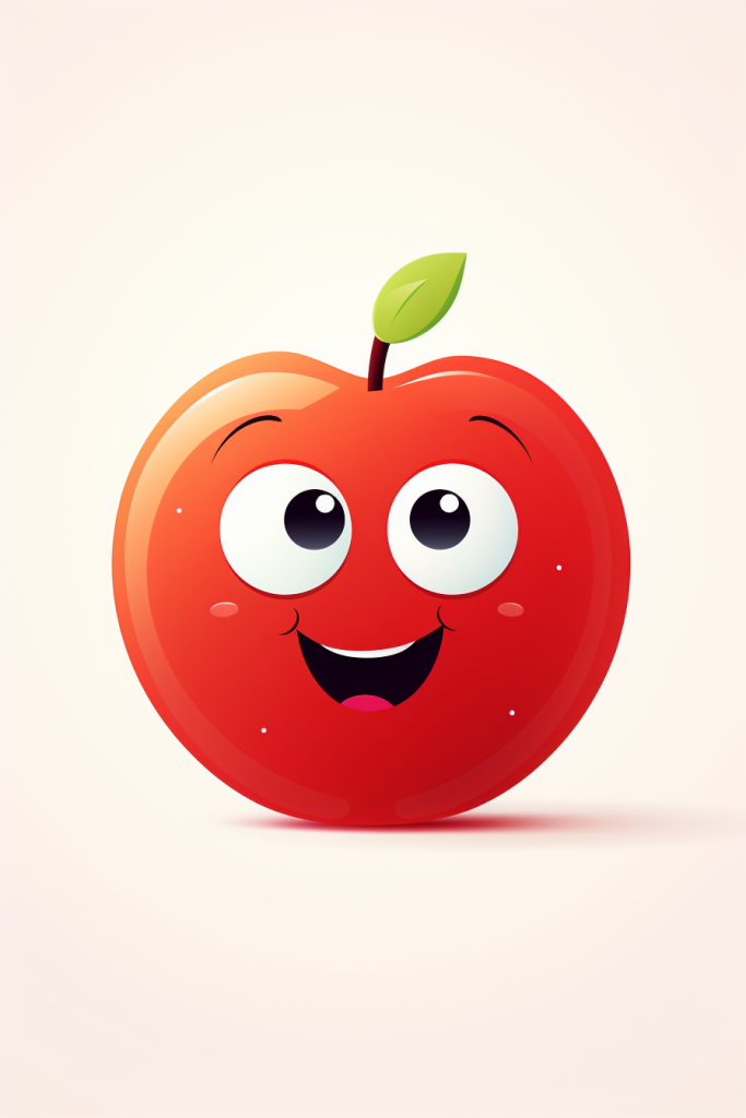 鲜果卡通苹果水果插画
