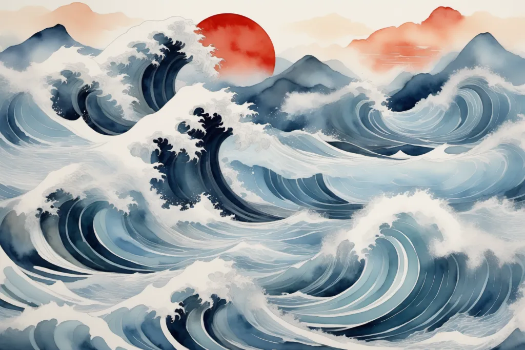 浪花插画海浪波浪底纹底图背景图