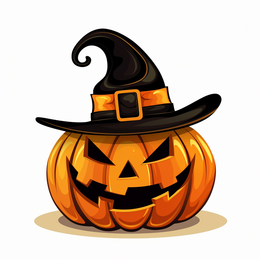 万圣节戴帽子的南瓜