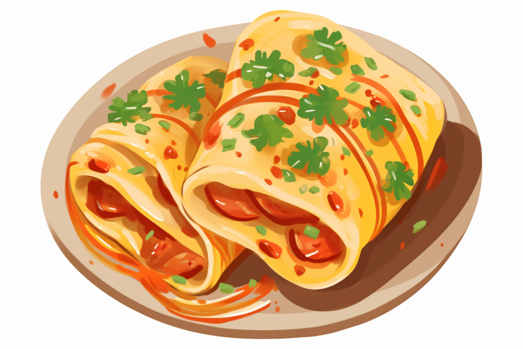 美味的烤冷面插画