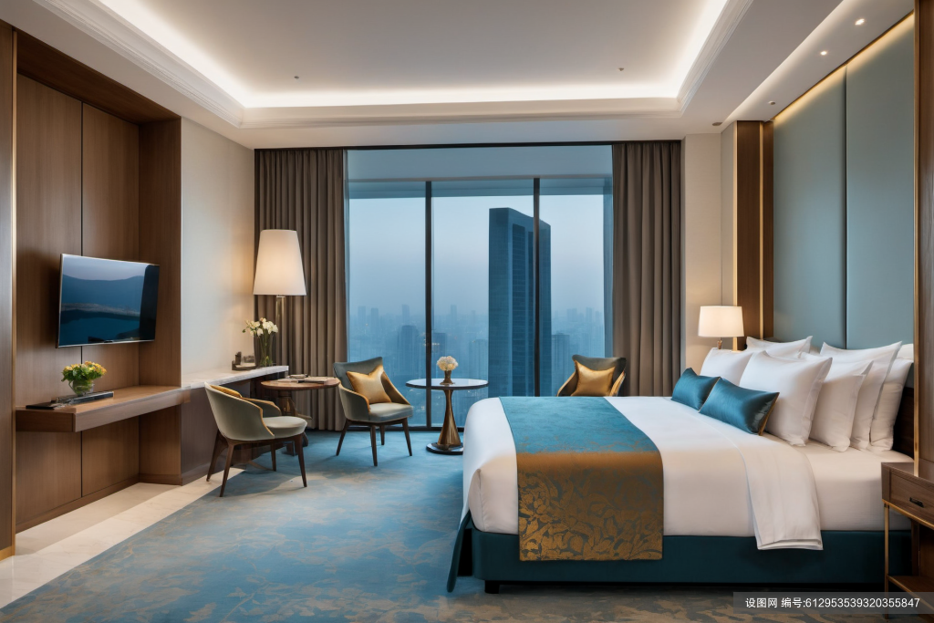 住宅内部酒店客房室内设计效果图摄影图png下载_编号612953539320355847-设图网