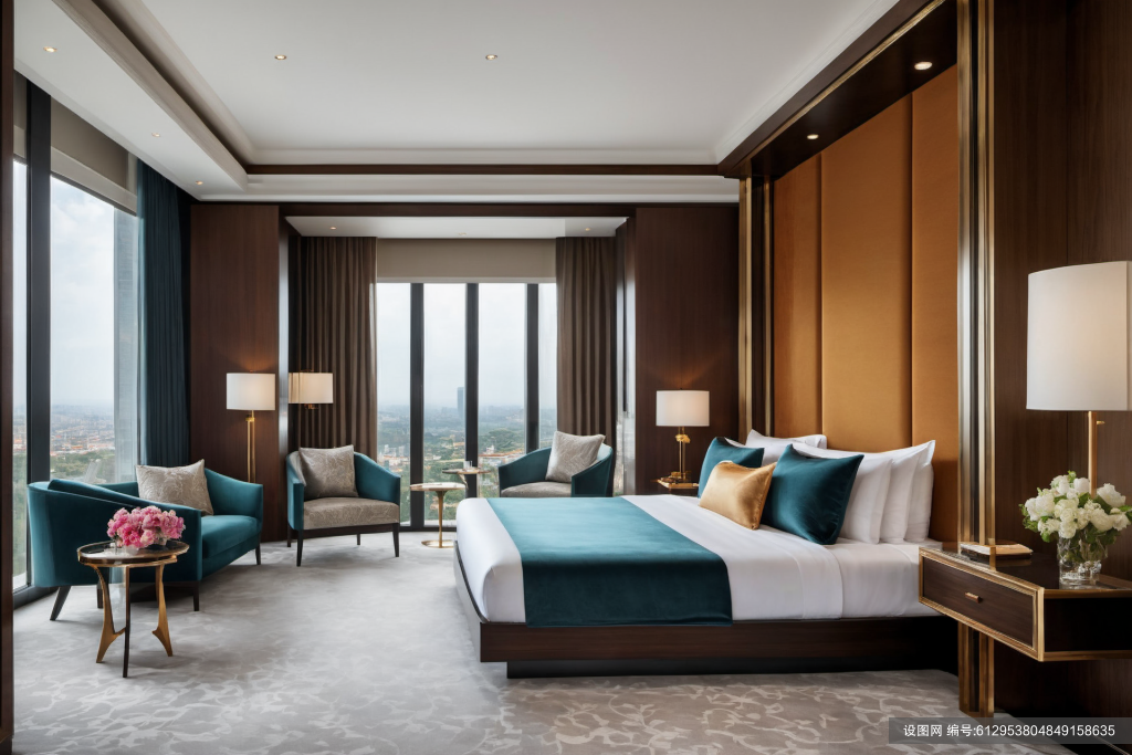 住宅内部酒店客房室内设计效果图摄影图png下载_编号612953804849158635-设图网