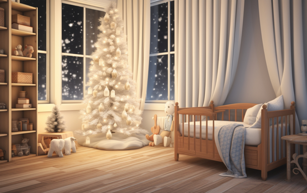 外国节日圣诞节圣诞树室内素材图片