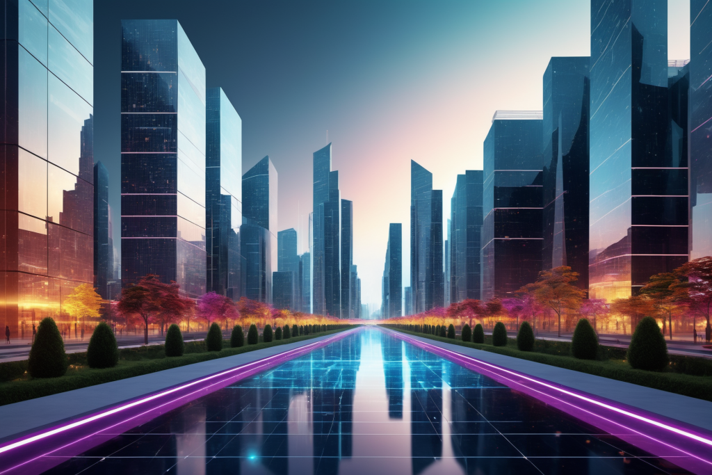 现代科技未来感脉冲波科技背景图