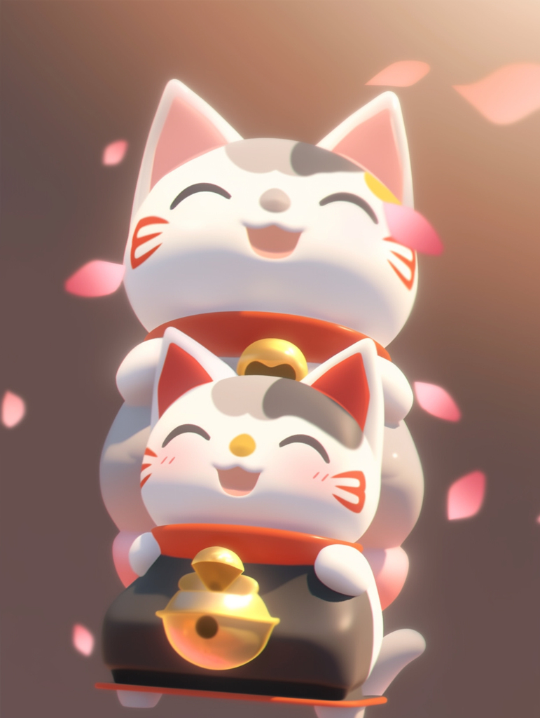 可爱喜庆3d招财猫元素图片