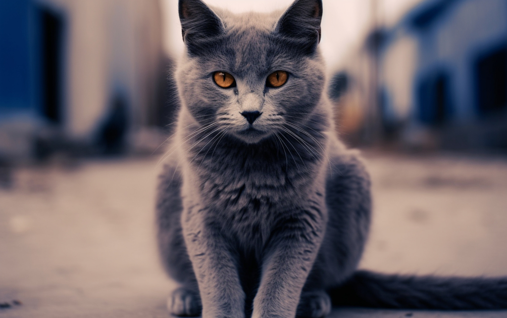 灰色猫咪元素图片素材