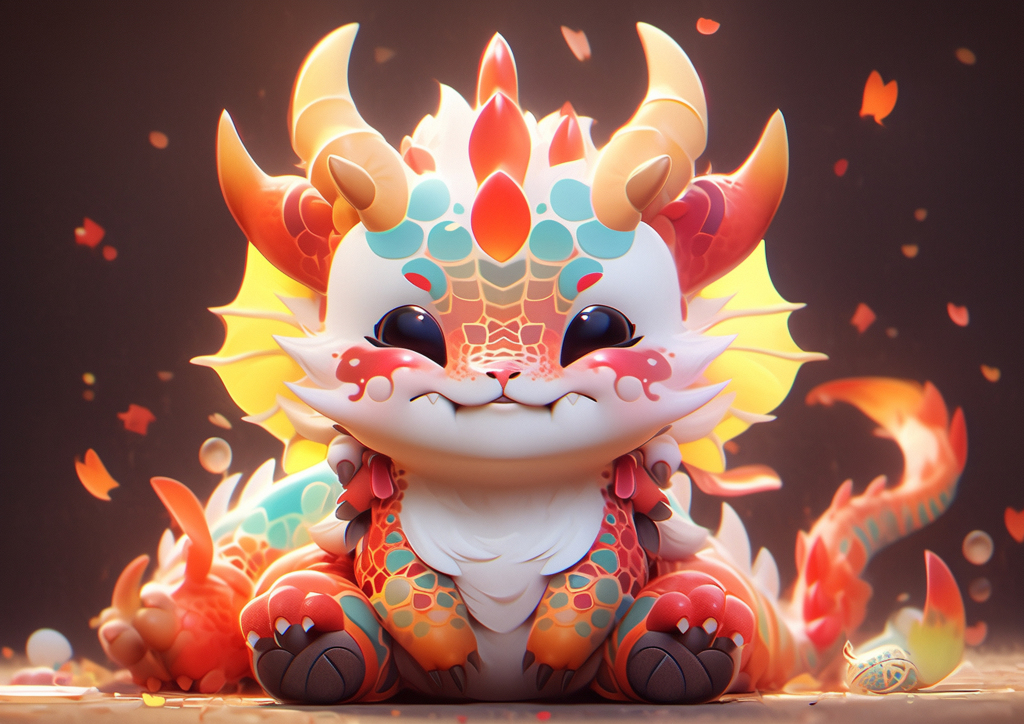 3d立体2024新年春节中国龙素材图片