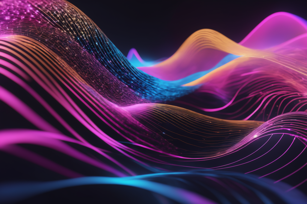 3D流体未来感脉冲波科技背景图