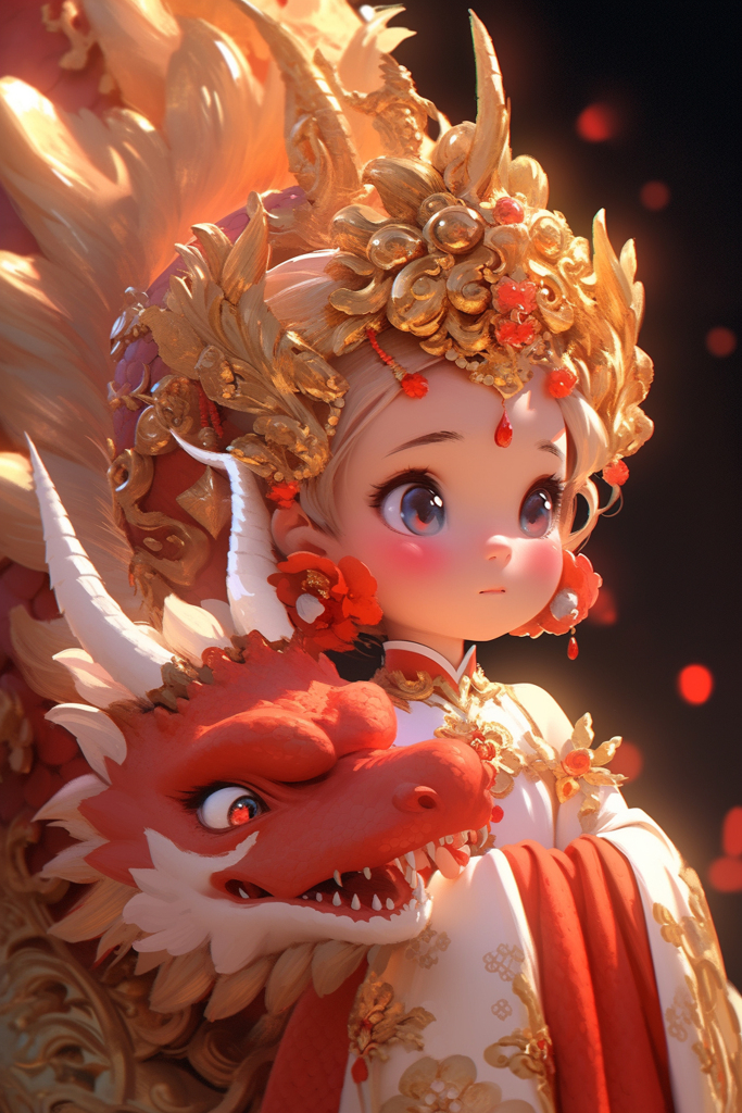红色可爱龙宝宝元素图片