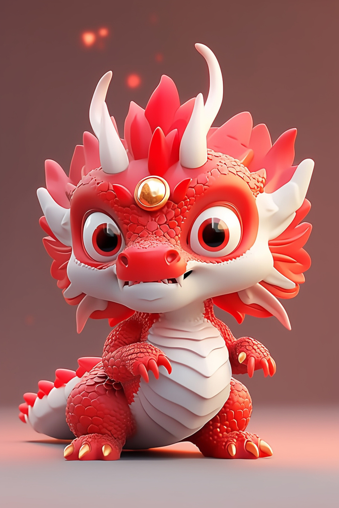 红色喜庆中国龙卡通龙素材图片