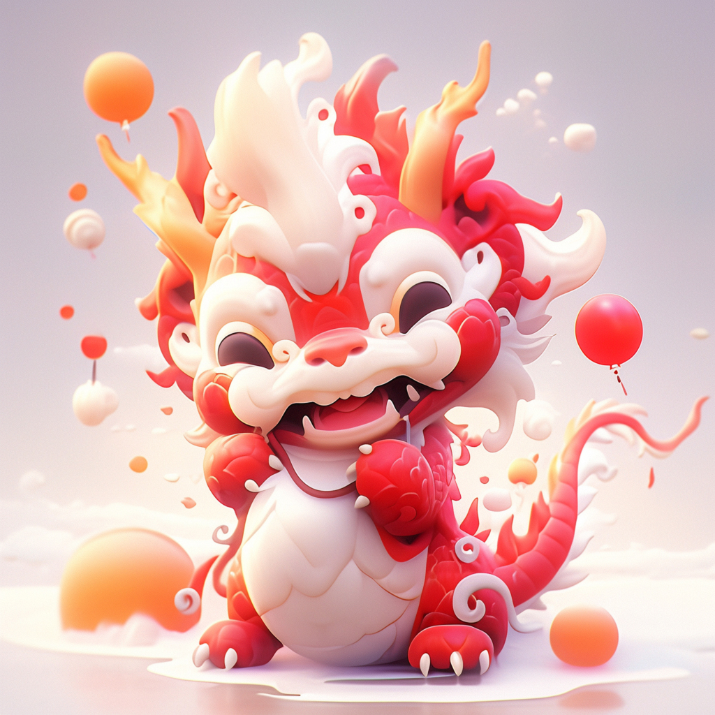3d卡通龙立体中国龙元素图片