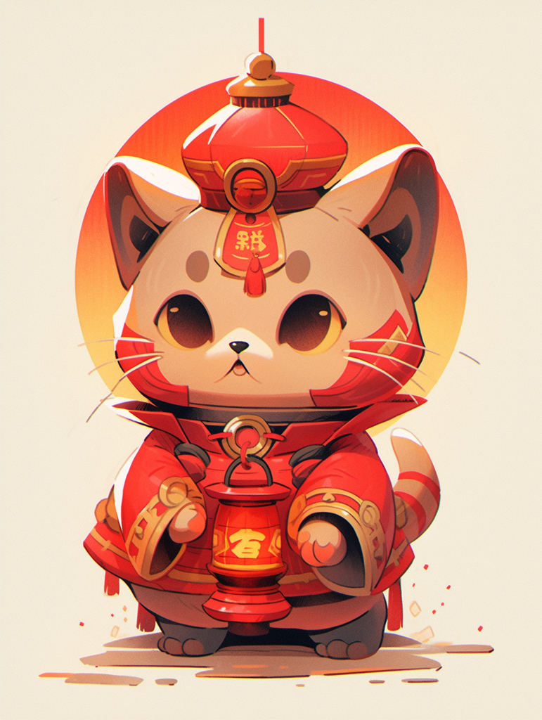 3d卡通可爱喜庆招财猫元素图片