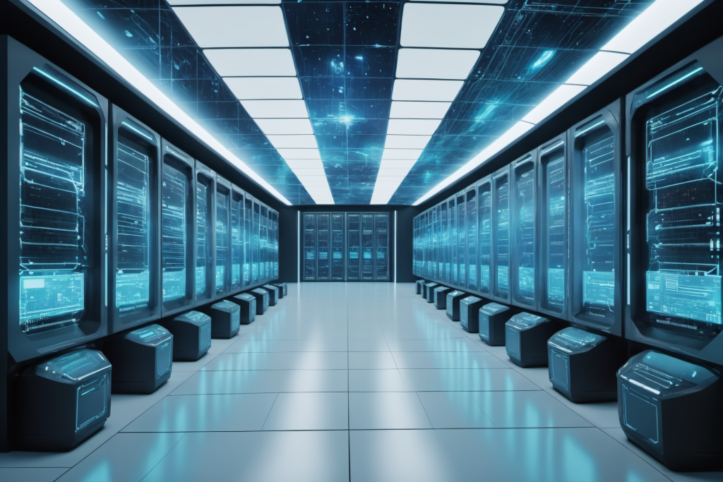 现代科学室内数据中心科技摄影图片