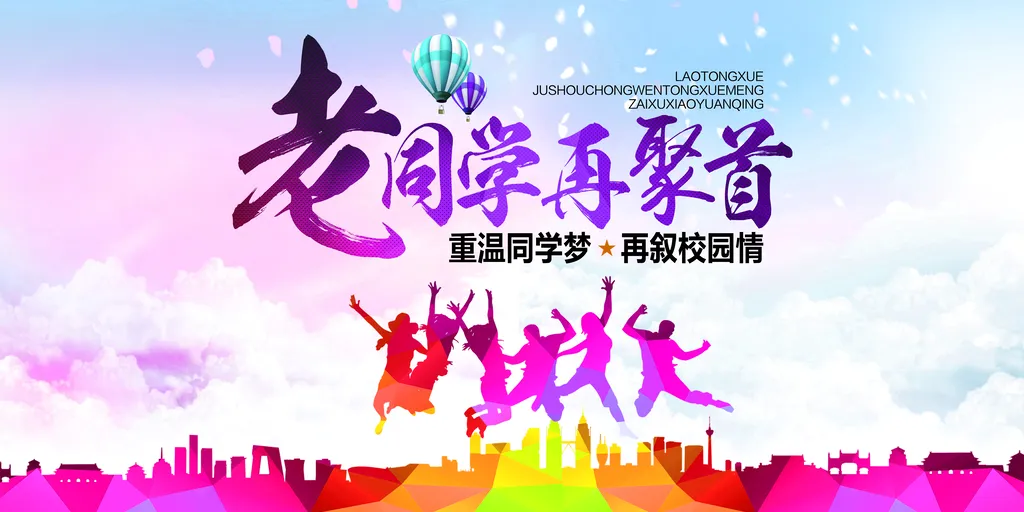 老同学再聚首致青春同学会毕业聚会展板