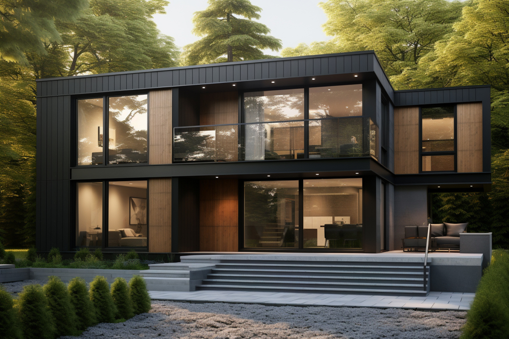 山川现代建筑草地树木壁纸素材