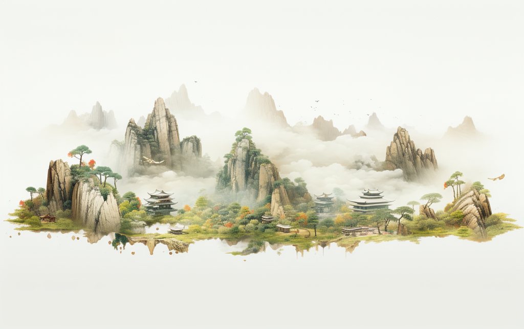 中国风山水古风建筑山水素材图片jpg下载_编号614911022192530873-设图网