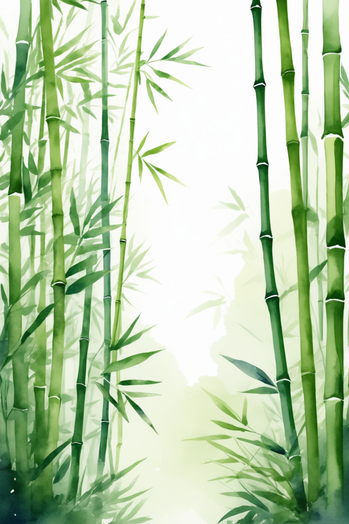 竹影中国风竹子竹林自然风景插画