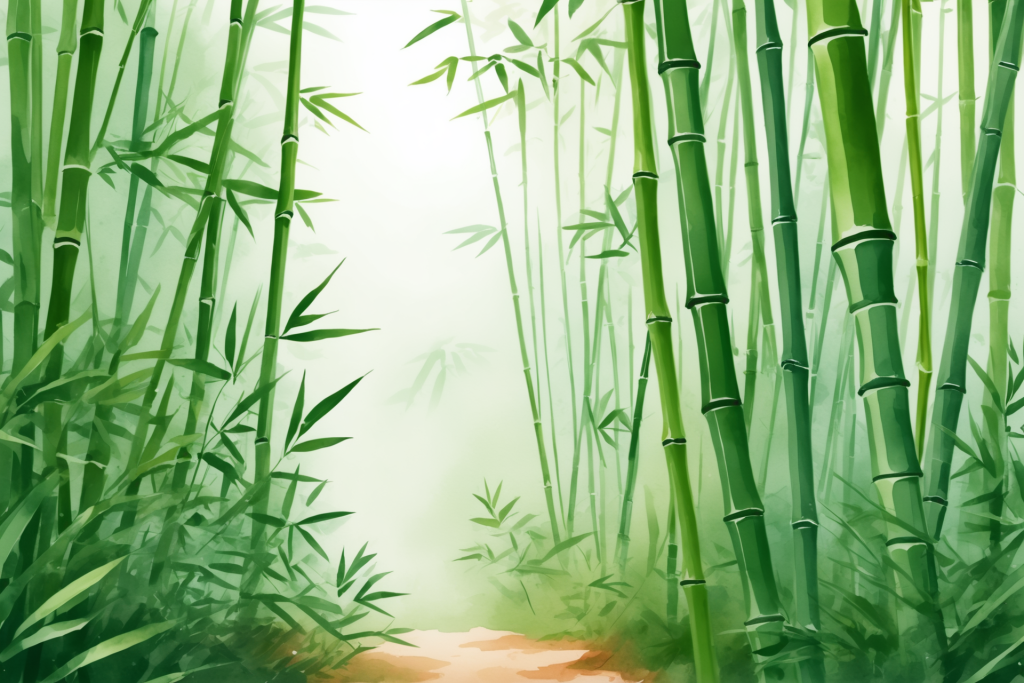 竹影清风中国风竹子竹林自然风景插画