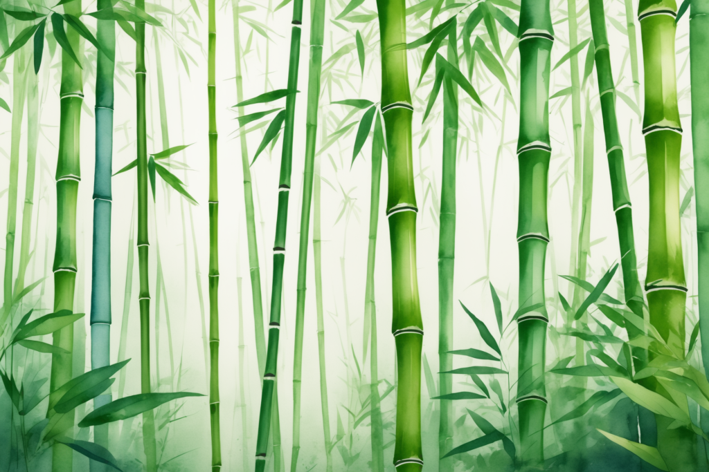 竹影清风中国风竹子竹林自然风景插画