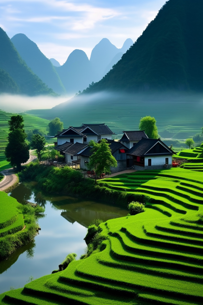 简约山水唯美山水壁纸素材