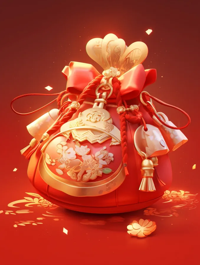红色福袋元素图片