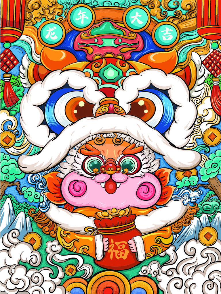 龙年插画海报设计素材