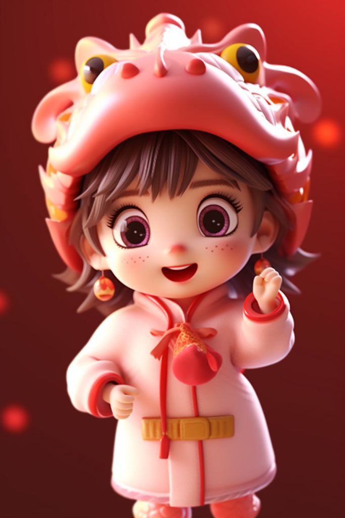 龙年大吉2024龙年新年龙形象人物模型