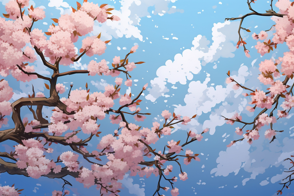 简约花朵桃花花枝素材图片壁纸