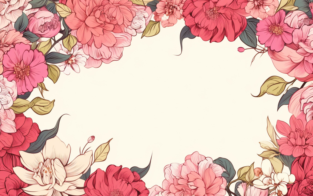 花朵植物叶子动物边框素材图片