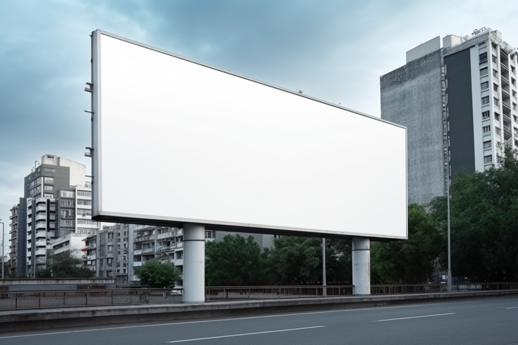 现代都市高炮广告横版展板样机模型