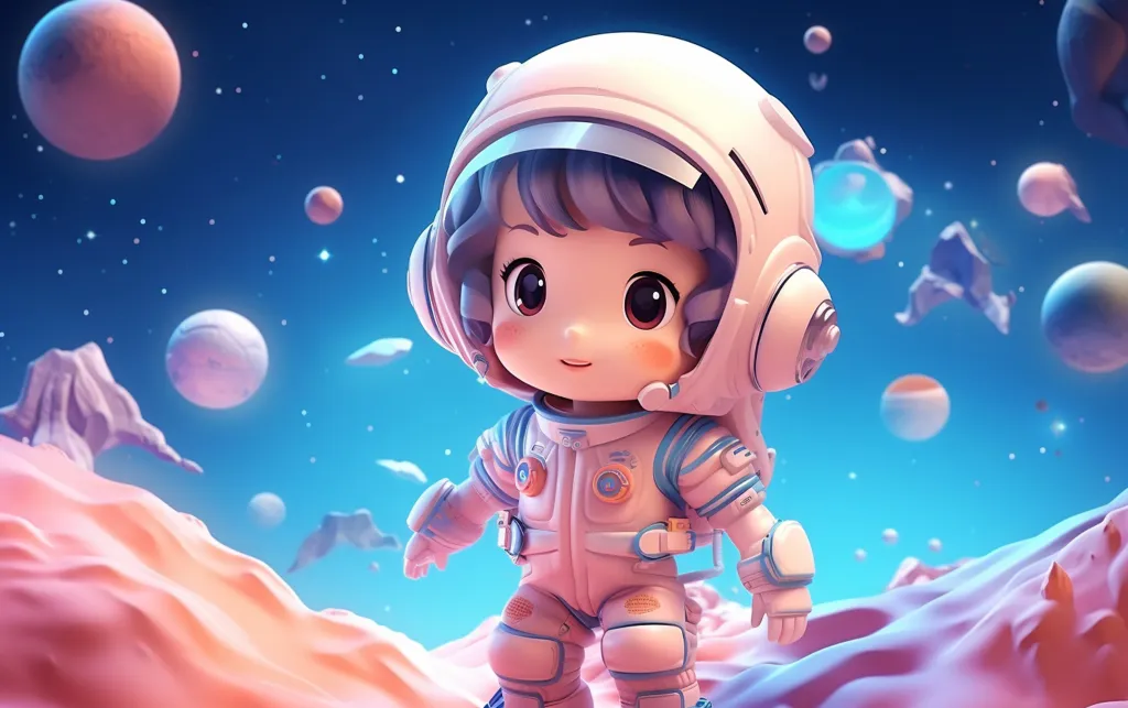 卡通可爱太空人素材图片