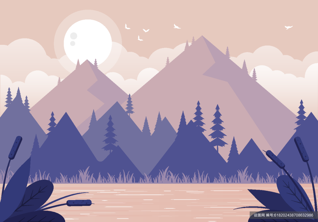 素雅精致自然学生风景矢量插画ai下载_编号618202438708632986-设图网