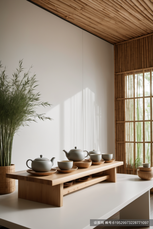 茶壶茶艺茶室室内设计效果图摄影图png下载_编号619529973228771097-设图网