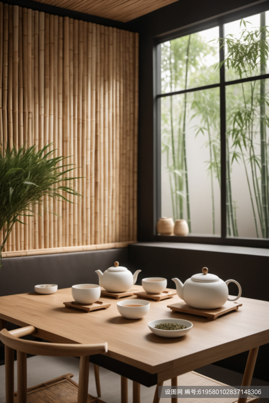 茶壶茶艺茶室室内设计效果图摄影图png下载_编号619580102837148306-设图网