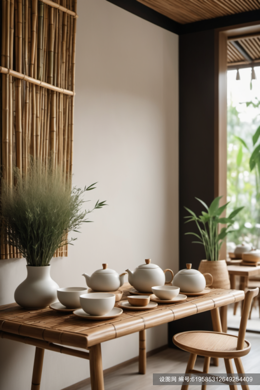 茶壶茶艺茶室室内设计效果图摄影图png下载_编号619585312649254409-设图网