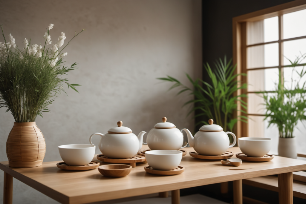 茶艺效果图茶室室内设计效果图摄影图