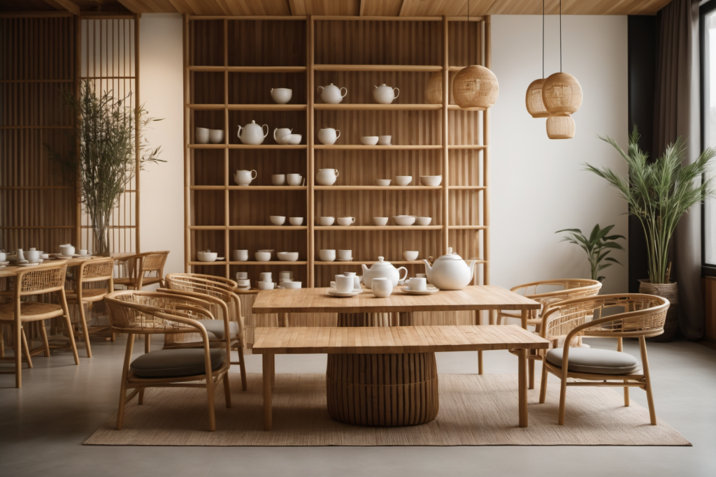 茶文化茶艺茶室室内设计效果图摄影图png下载_编号619701144003942768-设图网