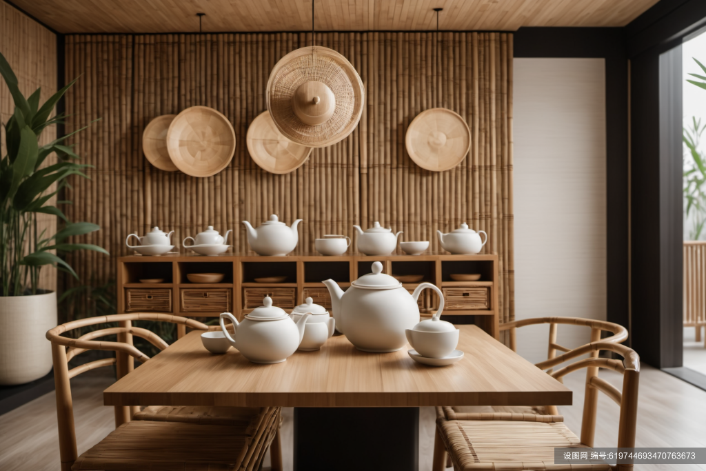 中式茶艺茶室室内设计效果图摄影图png下载_编号619744693470763673-设图网