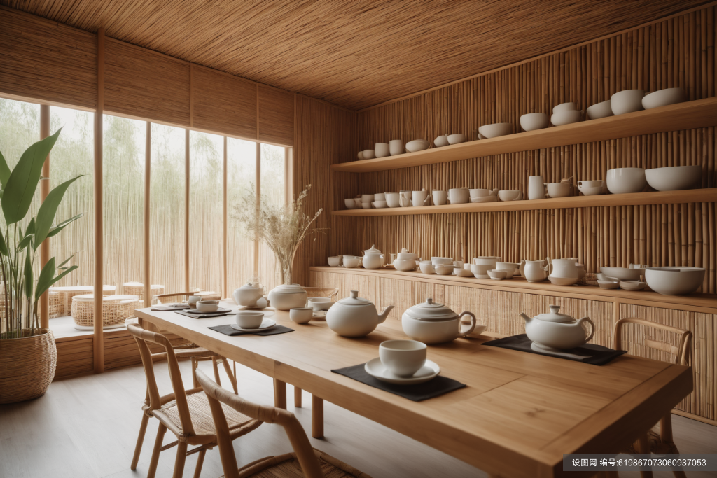 中式茶艺茶室室内设计效果图摄影图png下载_编号619867073060937053-设图网