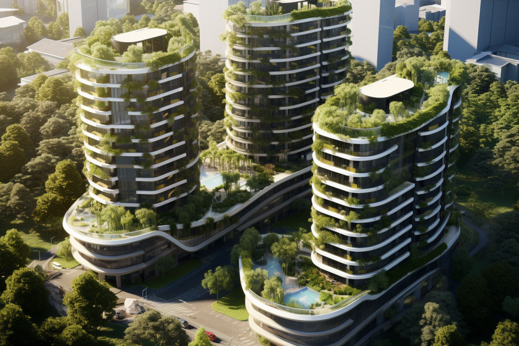 建筑绿化设计房地产楼盘鸟瞰摄影图
