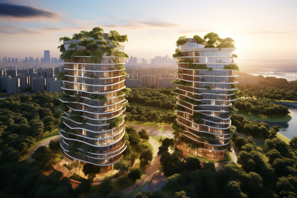 建筑绿化设计房地产楼盘鸟瞰摄影图