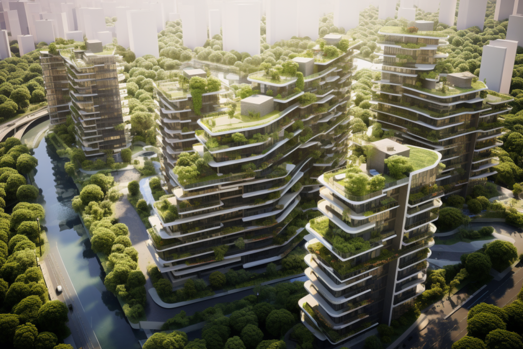 建筑绿化设计房地产楼盘鸟瞰摄影图