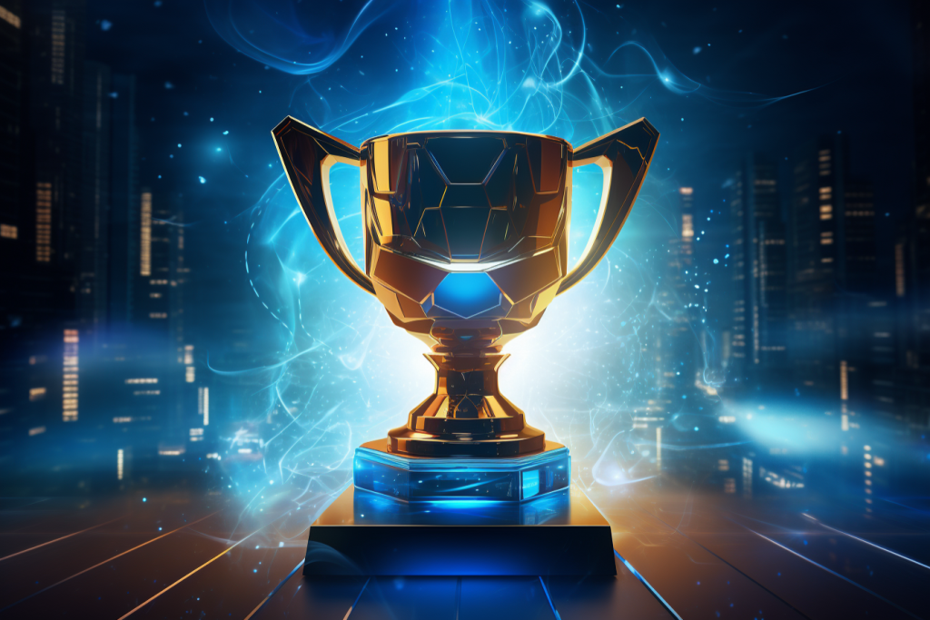冠军标志科技感奖杯背景图