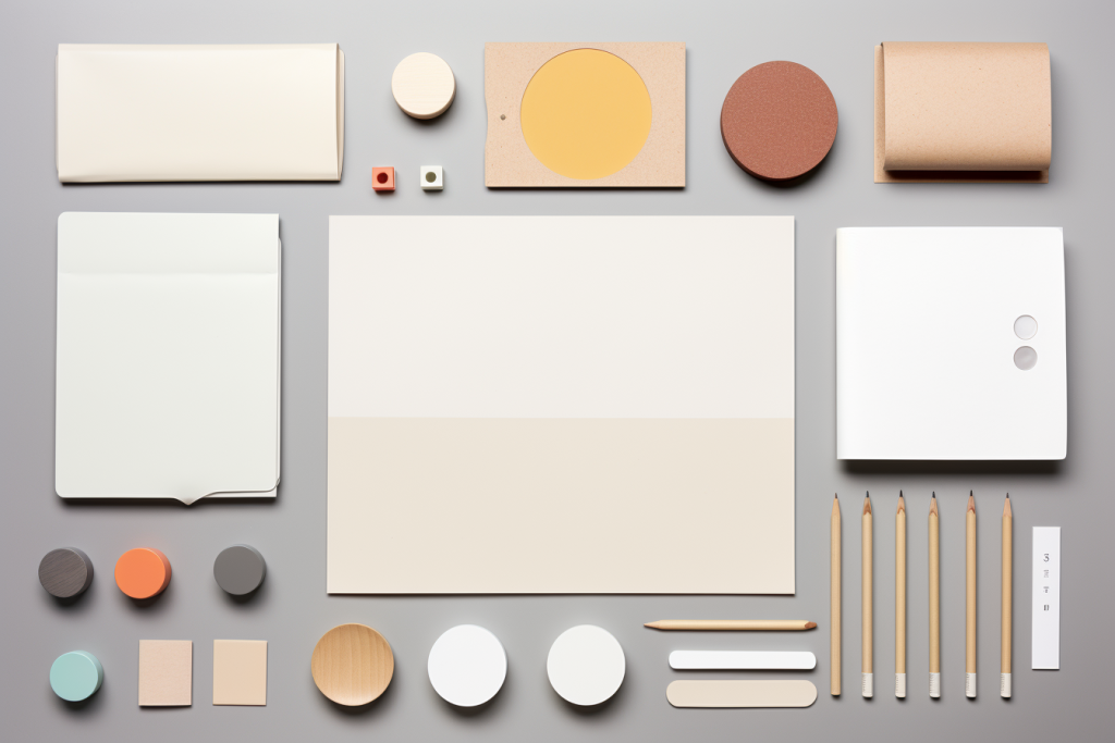 商务文件办公用品VI样机效果图