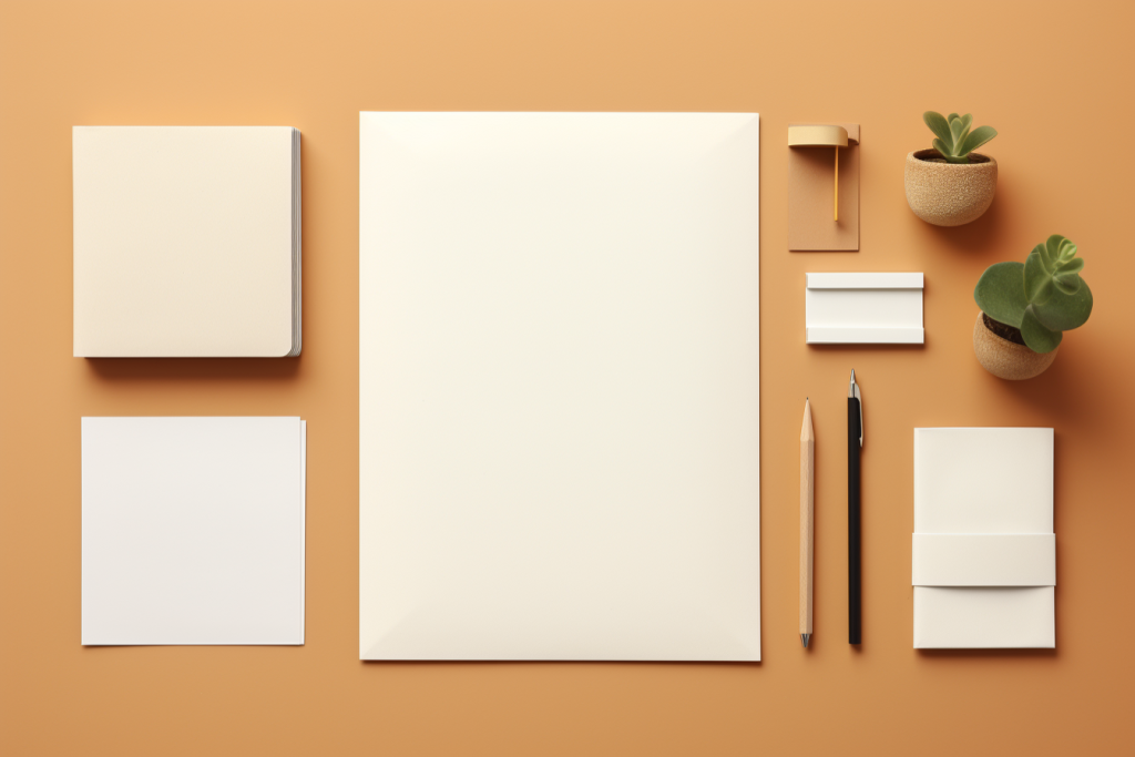 商务信封办公用品VI样机效果图